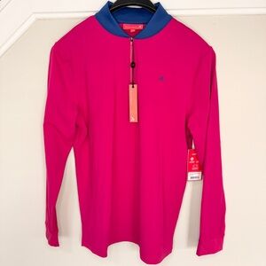 Redvanly Men's Briar Quarter-Zip Golf Pullover in Sangria Size Small NEW